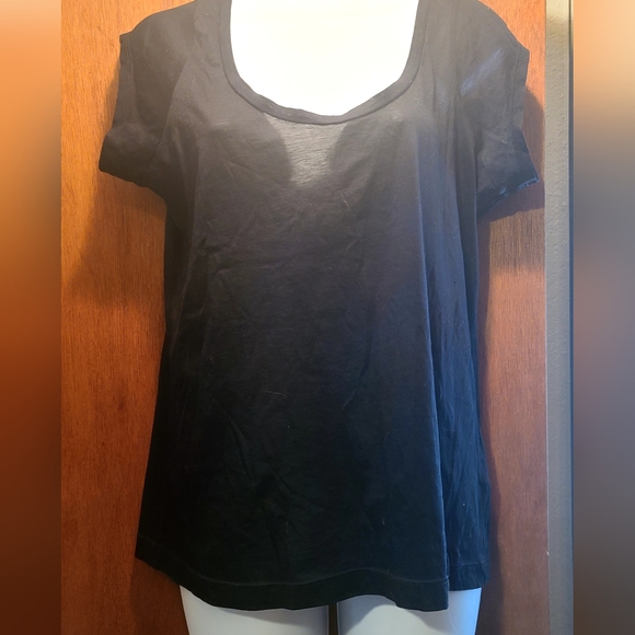 Banana Republic black cap sleeve T-shirt szL - Picture 6 of 8